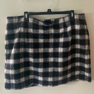 Black & White Plaid Mini Skirt